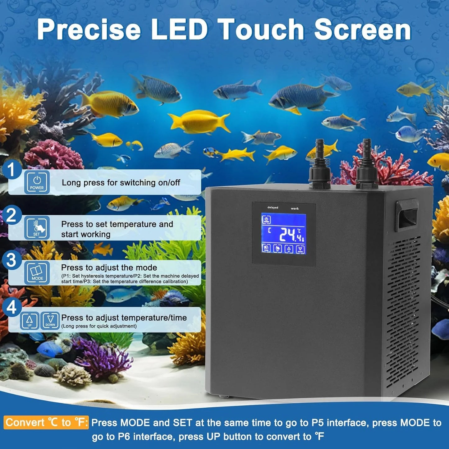 Aquarium Chiller One Third HP With Remote Control Pump