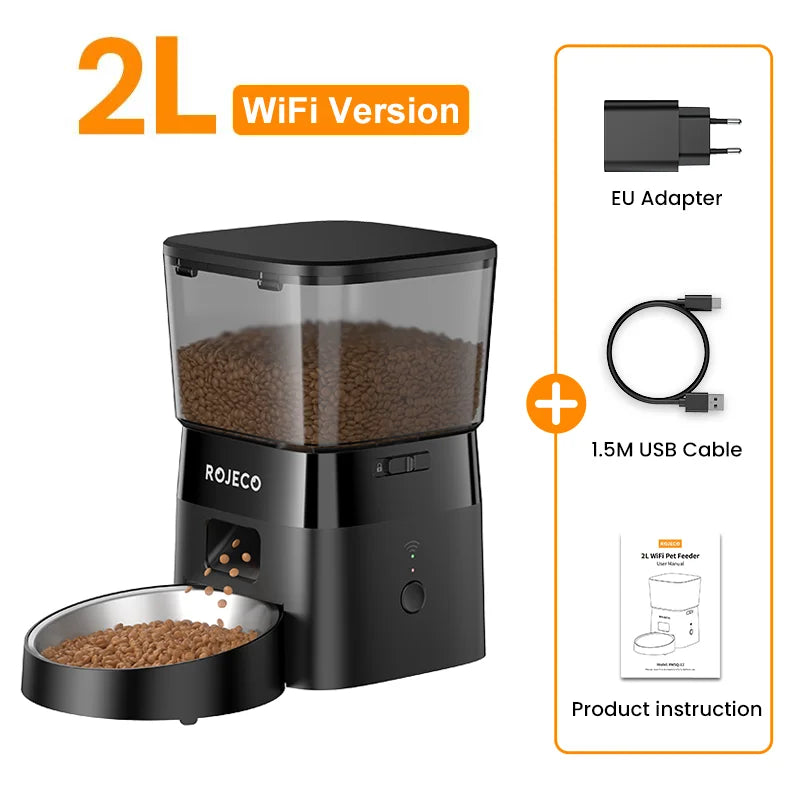 ROJECO Automatic Dog Feeder With WiFi Remote Control