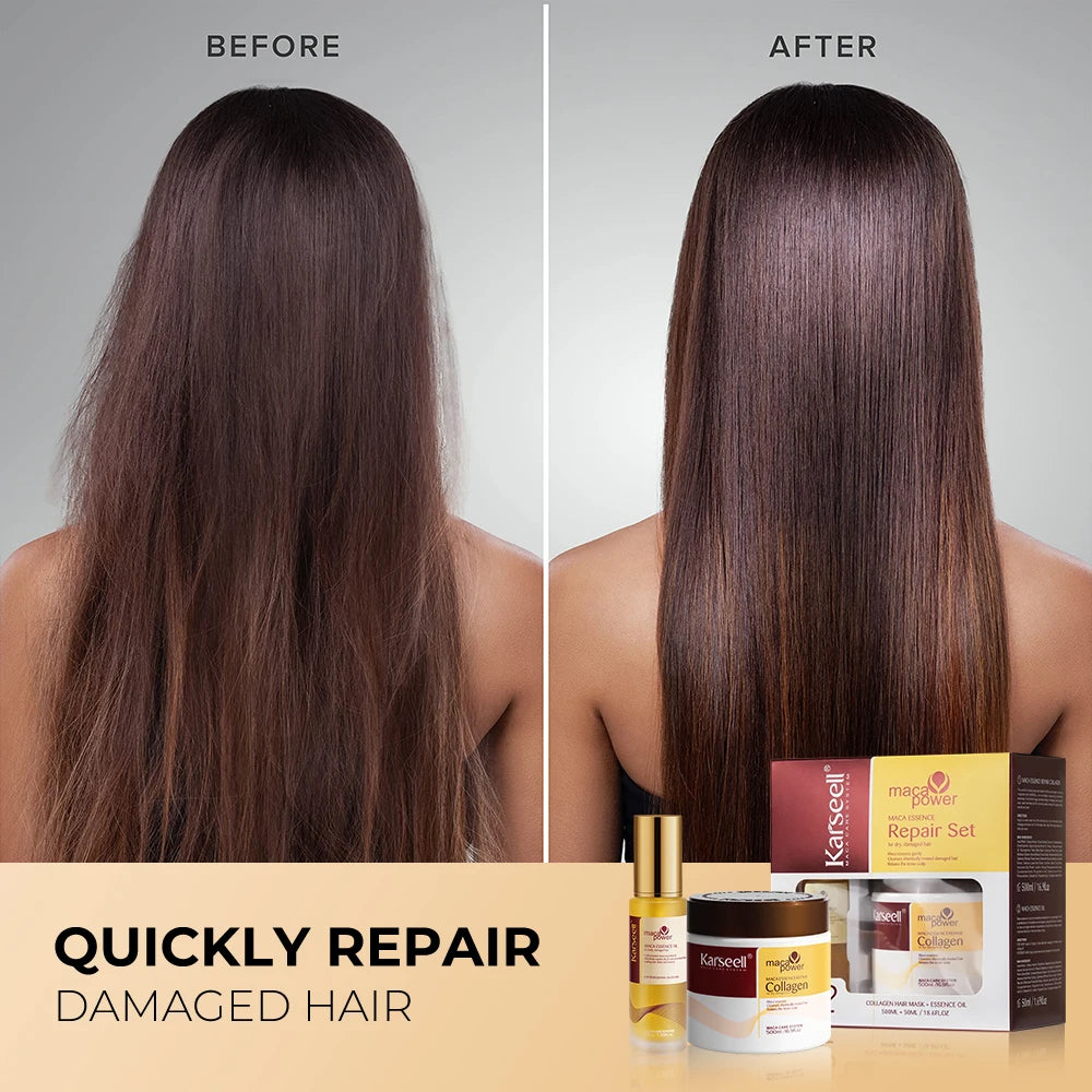 Karseell Collagen Hair Mask and Argan Oil Serum Set