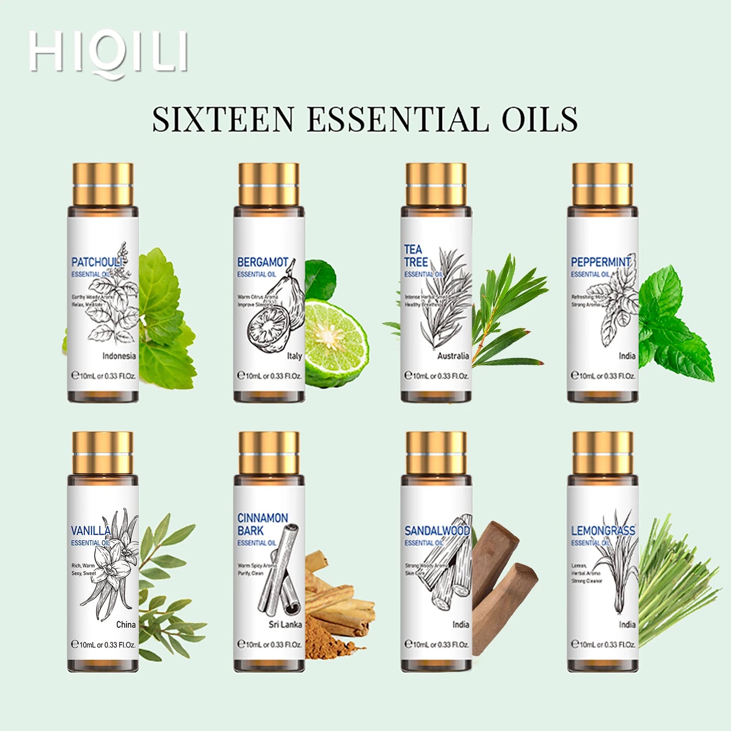 HIQILI Pure Essential Oils Lavender Eucalyptus Jasmine