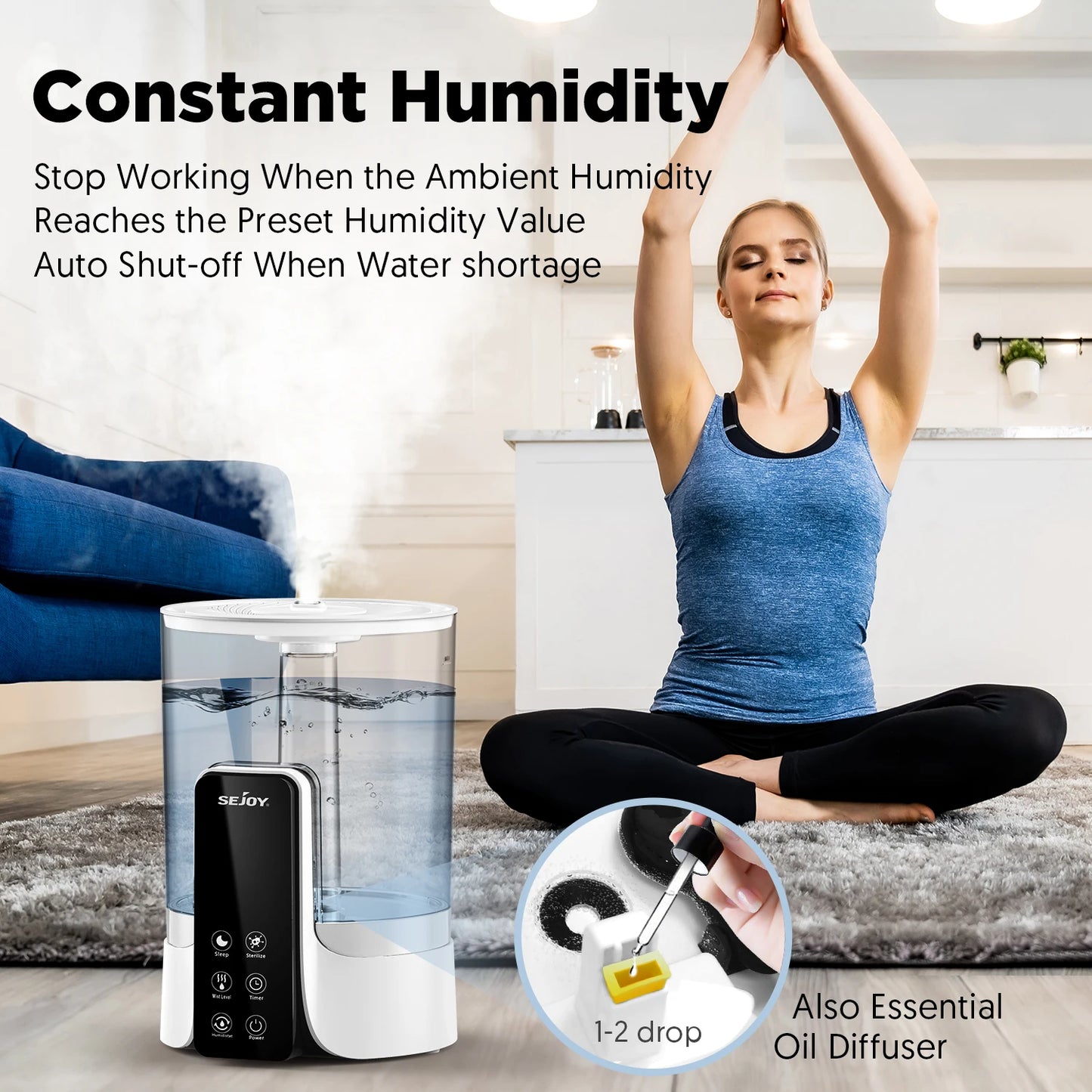 Sejoy Humidifier Aromatherapy Desk With LED Display