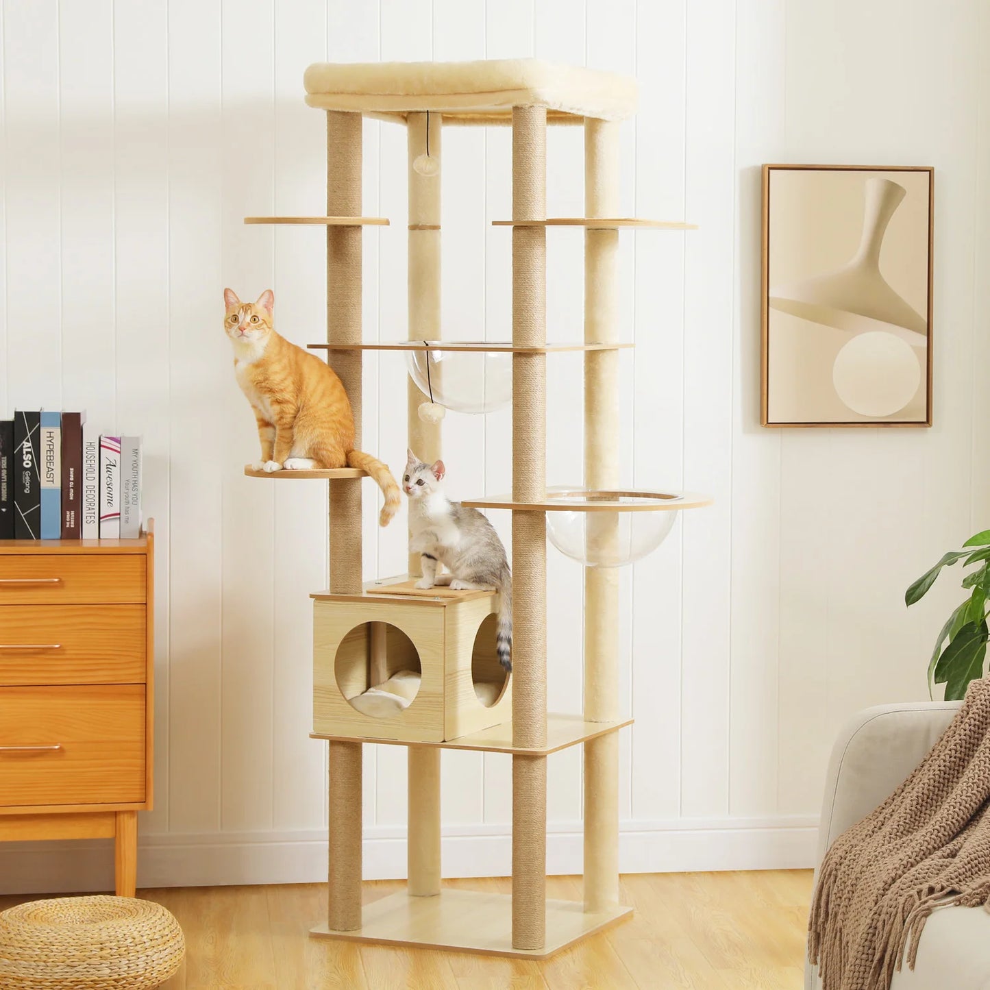 PAWZ Road Multi Level Cat Tree Indoor Wood Tower Scratcher