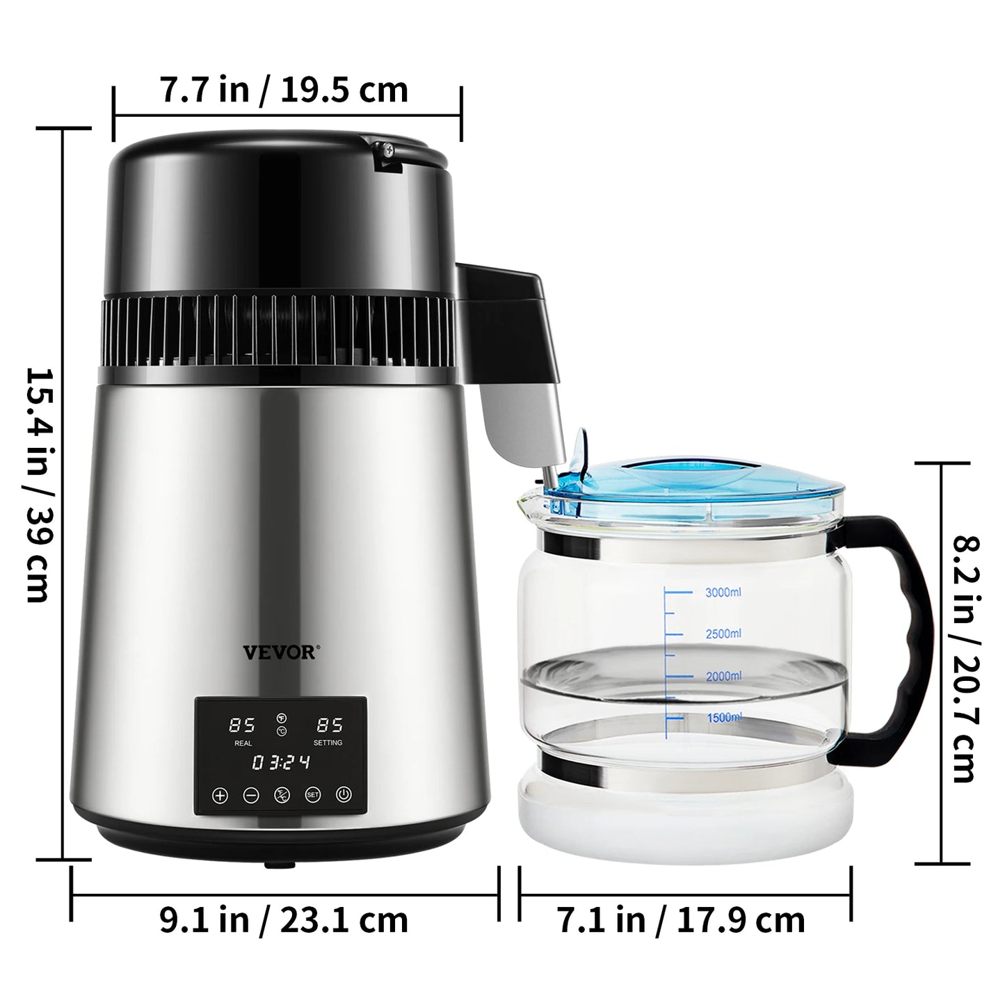 SucceBuy Water Distiller Purifier Dual Temperature Display