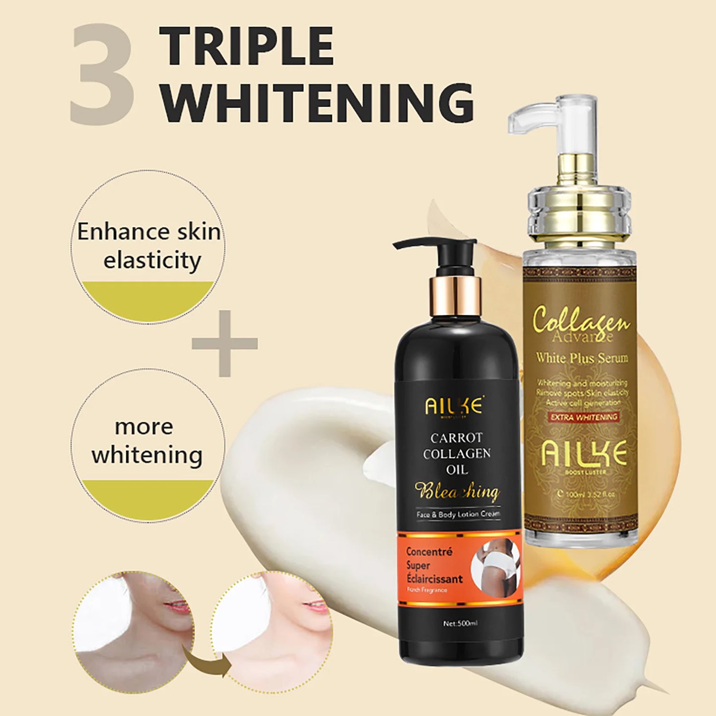 AILKE Skin Whitening Serum for Even Tone and Moisturizing