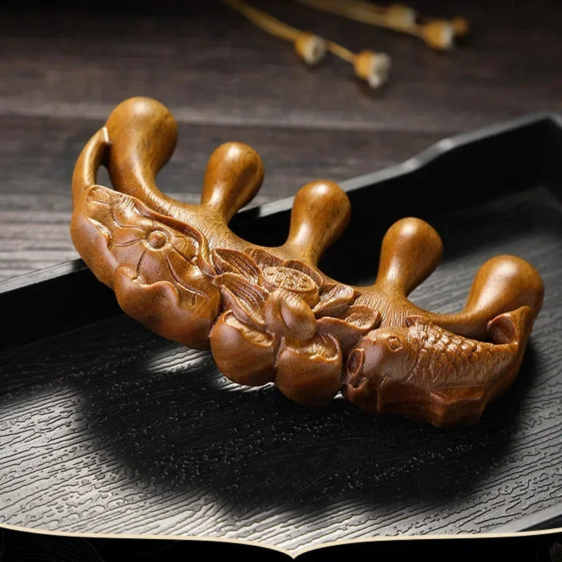 Hign-concerned Golden Sandalwood Massage Wooden Comb