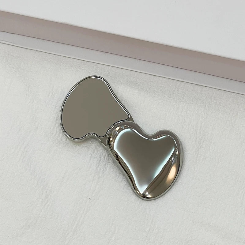 Jetting Heart Shape Makeup Mirror Handheld Rotating