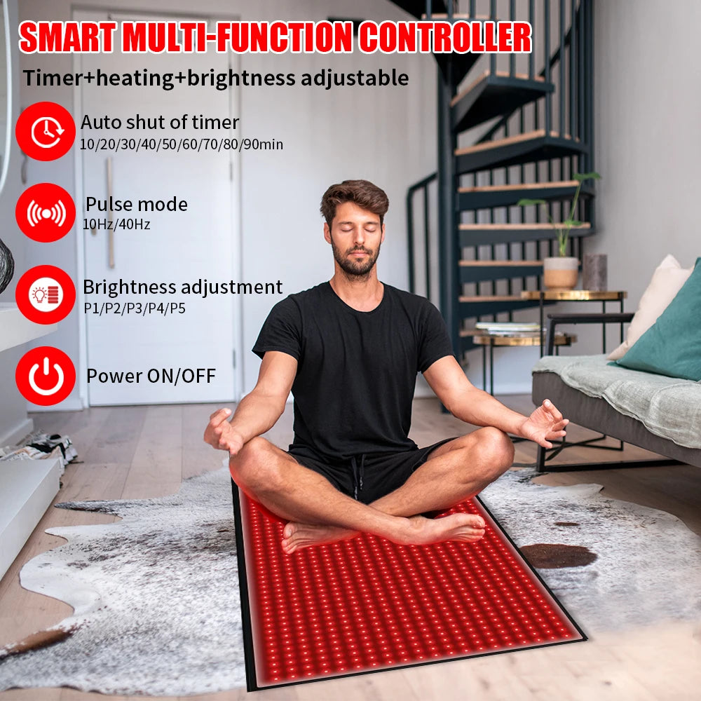 Full Body Red Light Therapy Mat With Near Infrared LEDs
