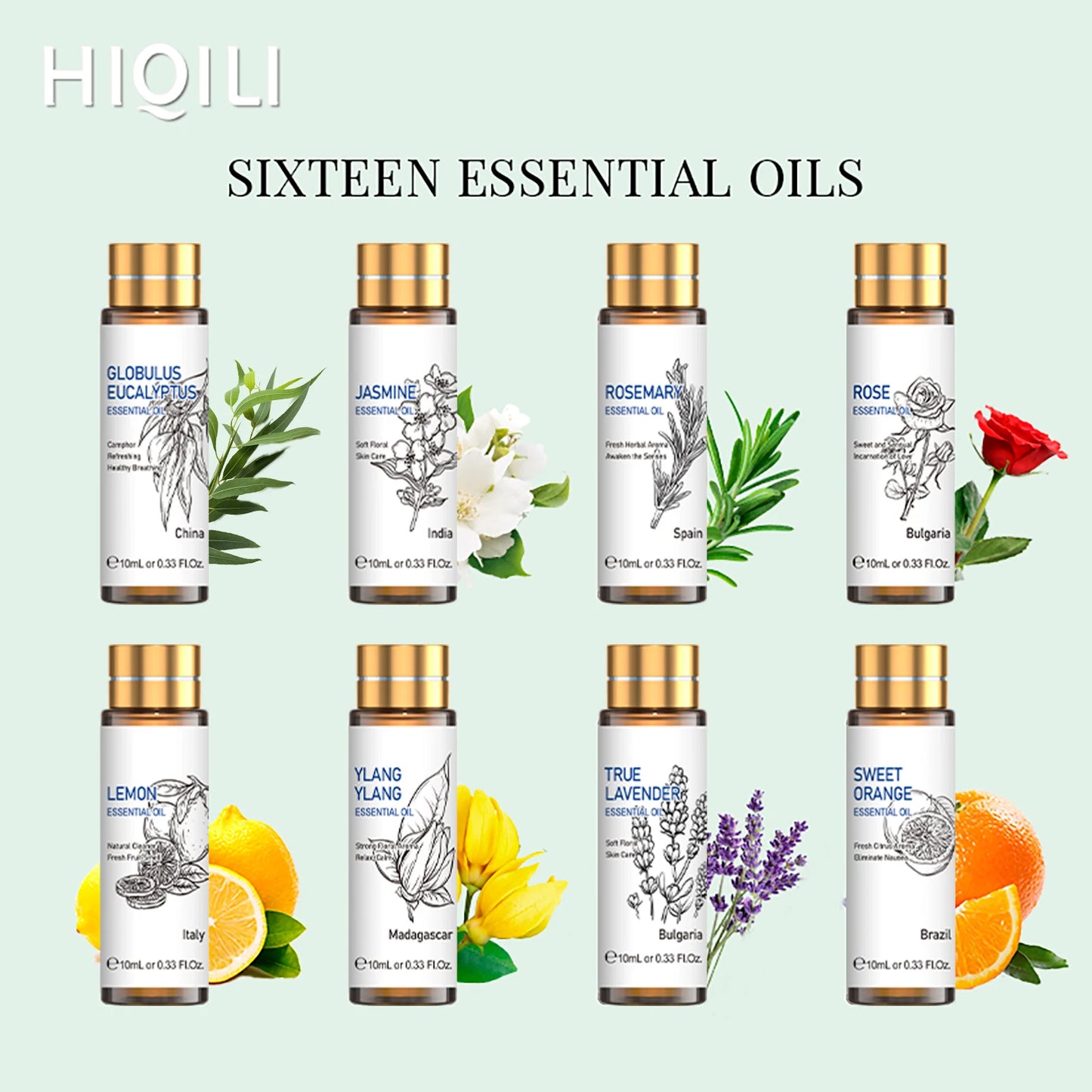 HIQILI Pure Essential Oils Lavender Eucalyptus Jasmine