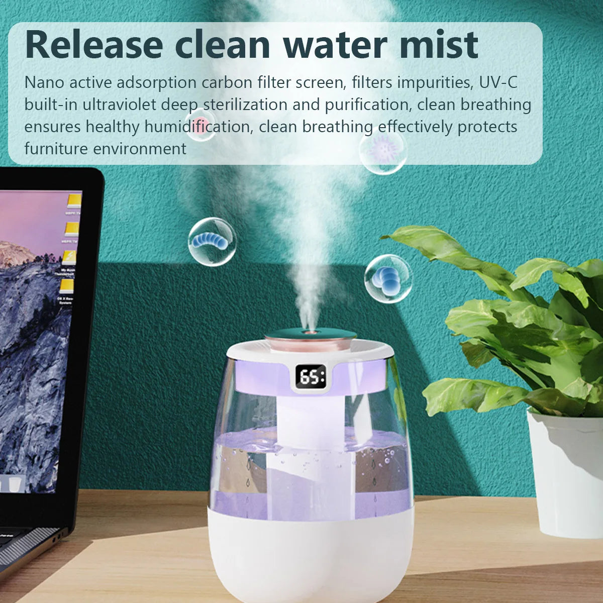 XMSJ Air Humidifier With Double Spray Port And Cool Mist