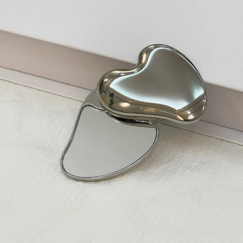 Jetting Heart Shape Makeup Mirror Handheld Rotating