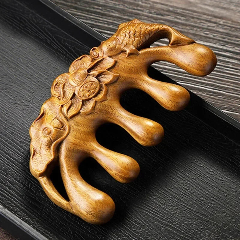 Hign-concerned Golden Sandalwood Massage Wooden Comb