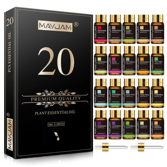 MAYJAM 20 Essential Oils Kit Lavender Jasmine Eucalyptus