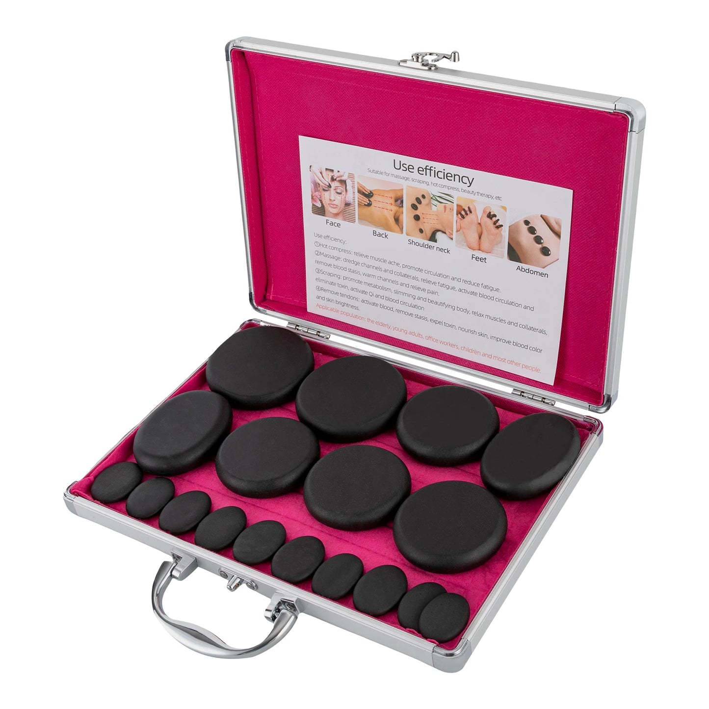 Massage Stone Heating Box Set Basalt Stones for Therapy
