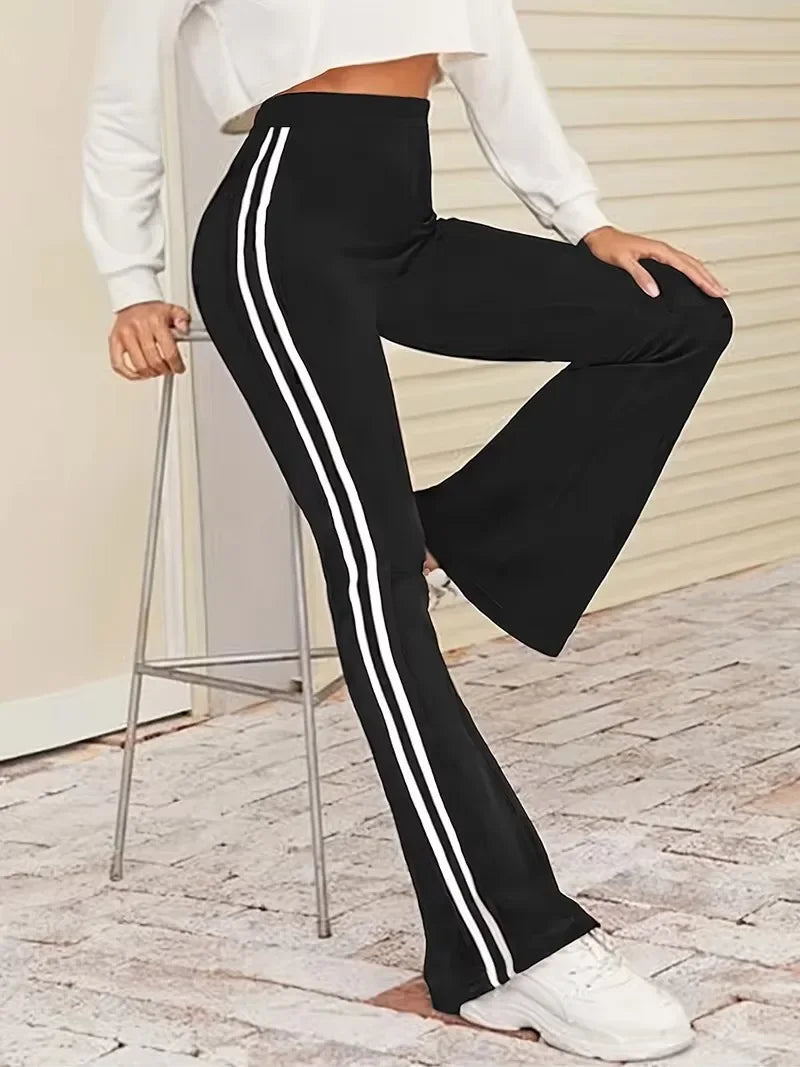 Hebei Zhejiang Striped Yoga Pants Flared Full Length Women