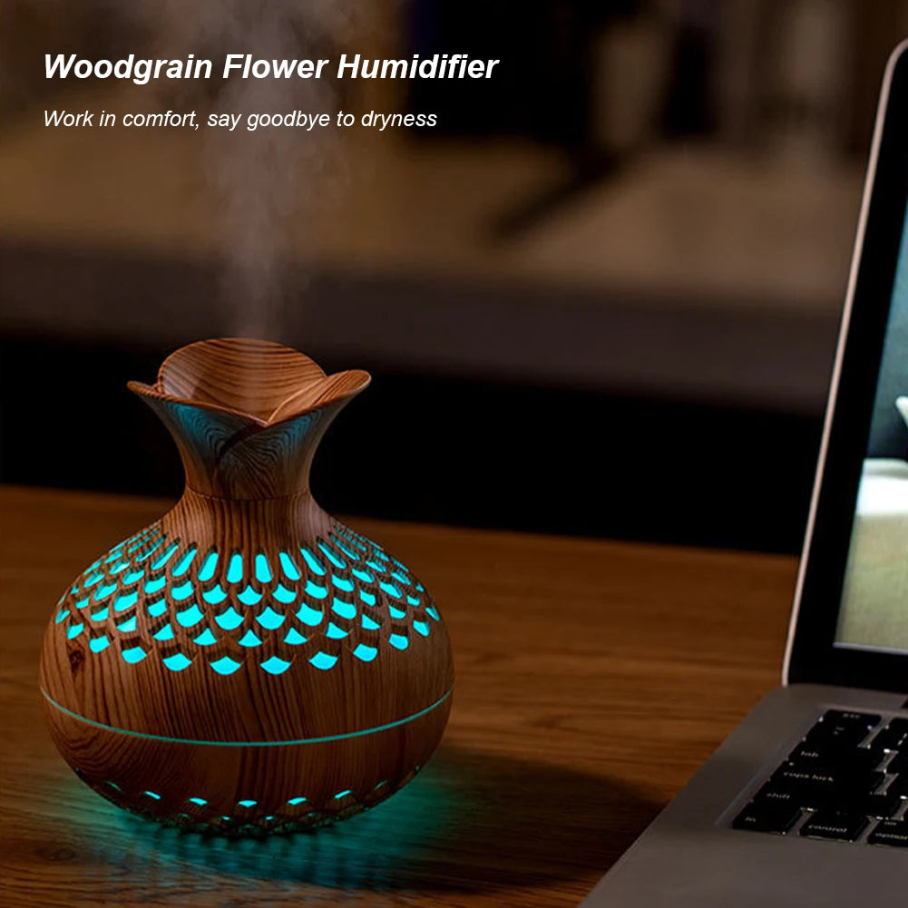 Flower Humidifier Aromatherapy Diffuser USB Rechargeable