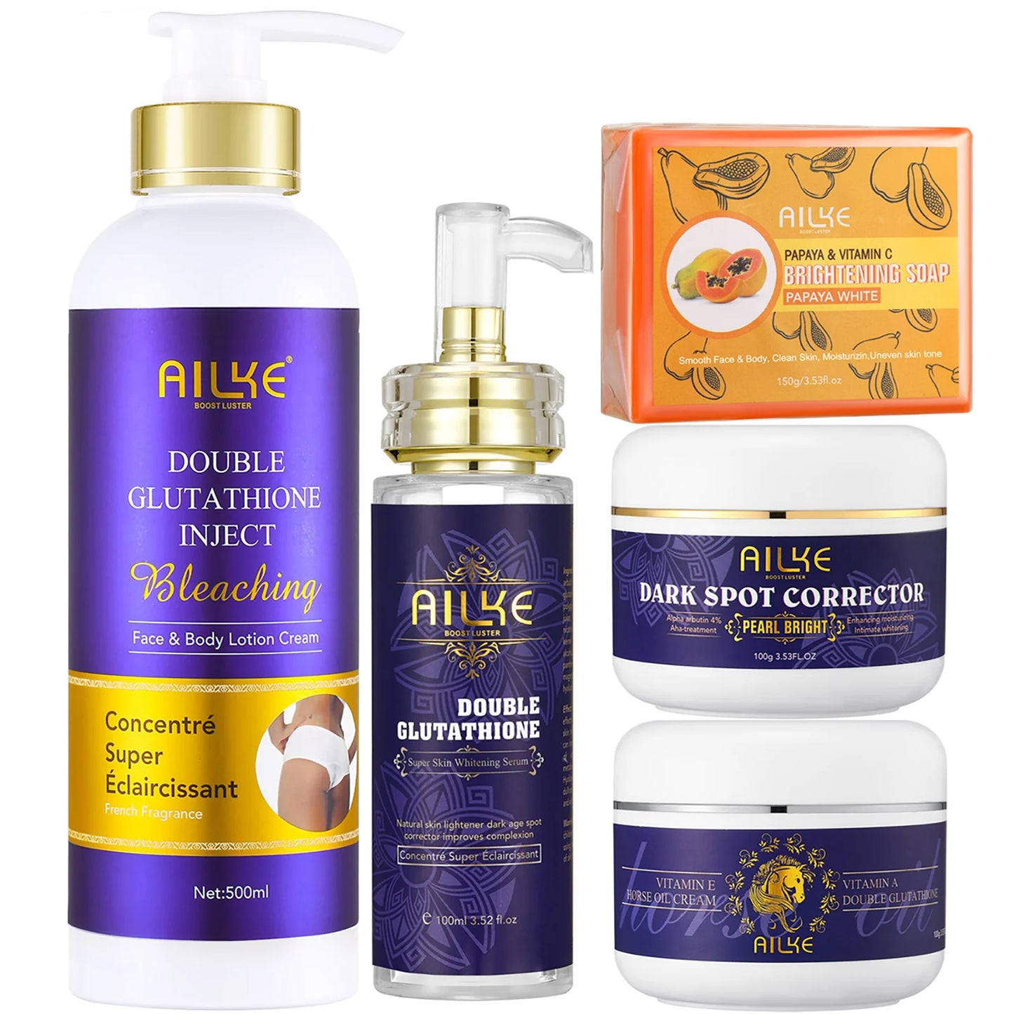 AILKE Glutathione Skin Care Kit With Body Lotion Serum