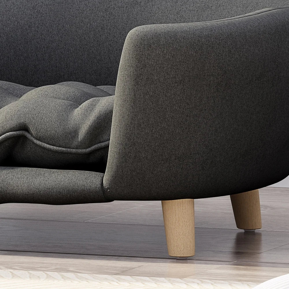 XMSJ Mid Century Modern Plush Pet Bed Birch Wood Dogs