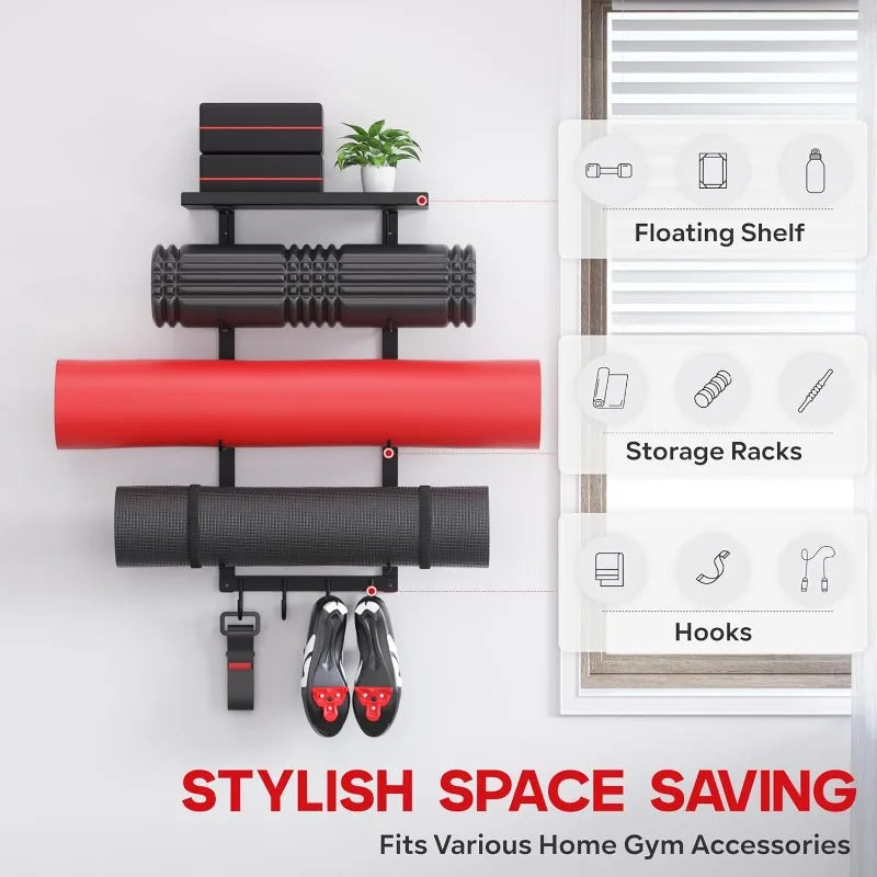 Hign-concerned Yoga Mat Holder Wall Mount Organizer