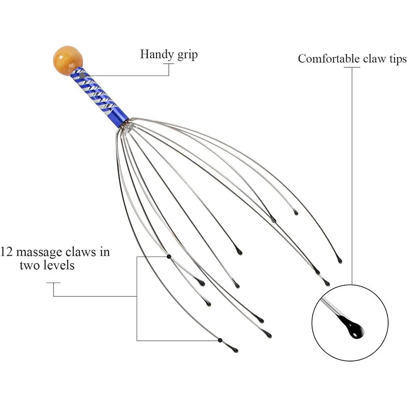 Lanbena Octopus Head Massager Scratcher For Scalp Relief