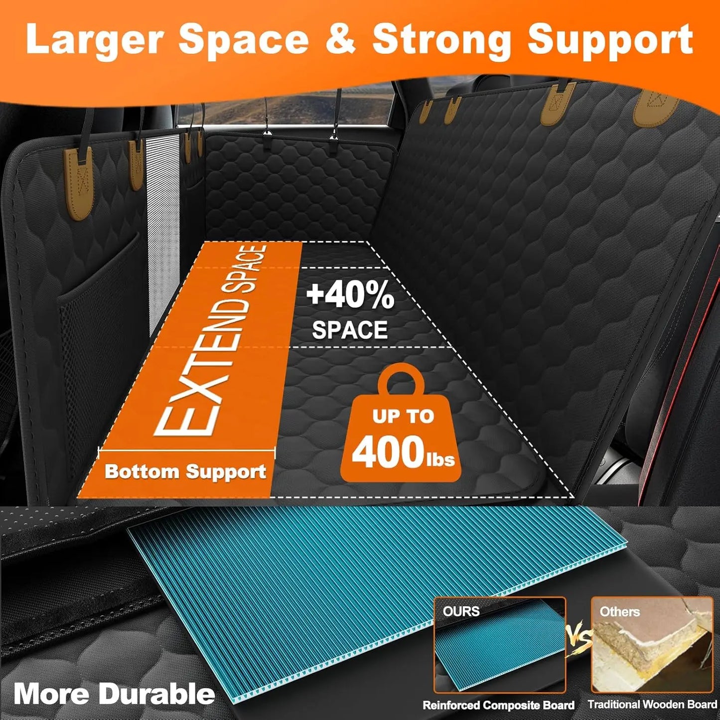 Wedyvko Waterproof Foldable Dog Car Seat Hammock Protector