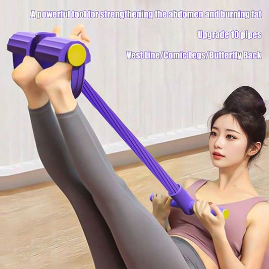 Jetting 10 Tube Yoga Pedal Puller Bands for Core Fitness