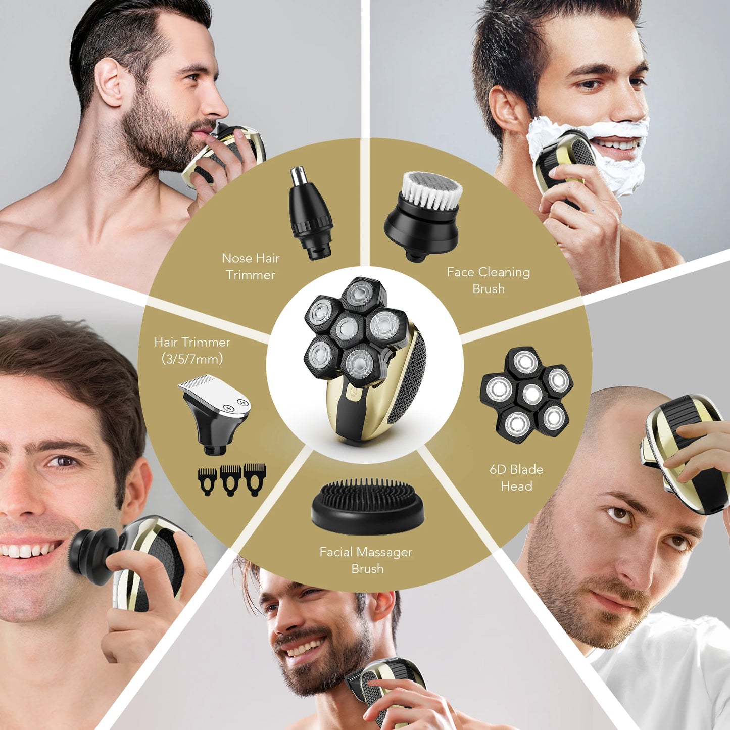 Sejoy 6D Floating Head Shaver Bald Head Shaving Machine