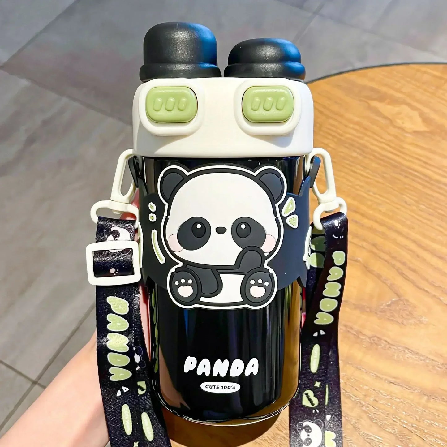 XW Panda Double Lid Insulated Cup 316 Stainless Steel