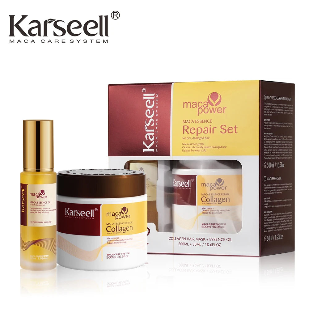Karseell Collagen Hair Mask and Argan Oil Serum Set