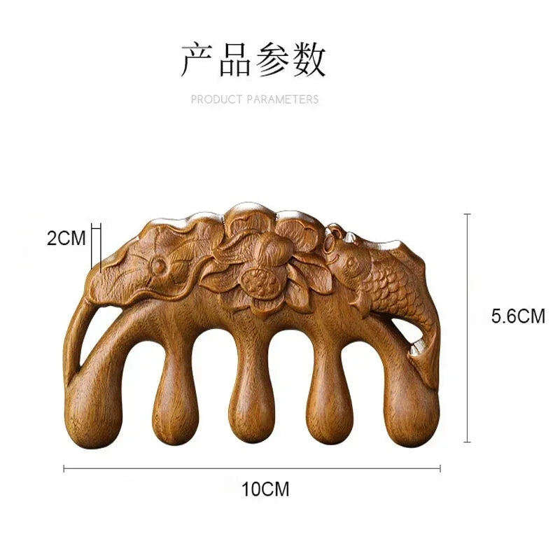 Hign-concerned Golden Sandalwood Massage Wooden Comb