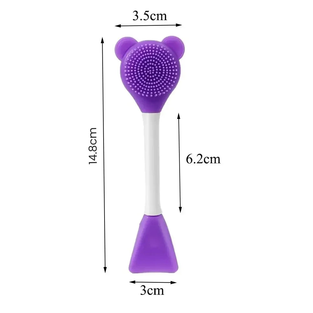 Bear Silicone Double Head Face Mask Brush Exfoliation Tool