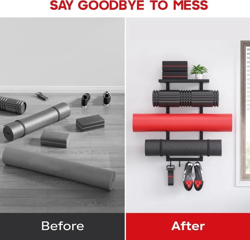 Hign-concerned Yoga Mat Holder Wall Mount Organizer
