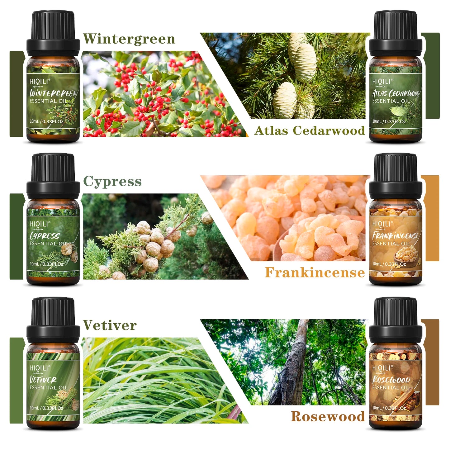 HIQILI Woody Fragrance Oils Set For Diffuser And Candles