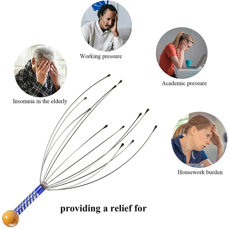 Lanbena Octopus Head Massager Scratcher For Scalp Relief