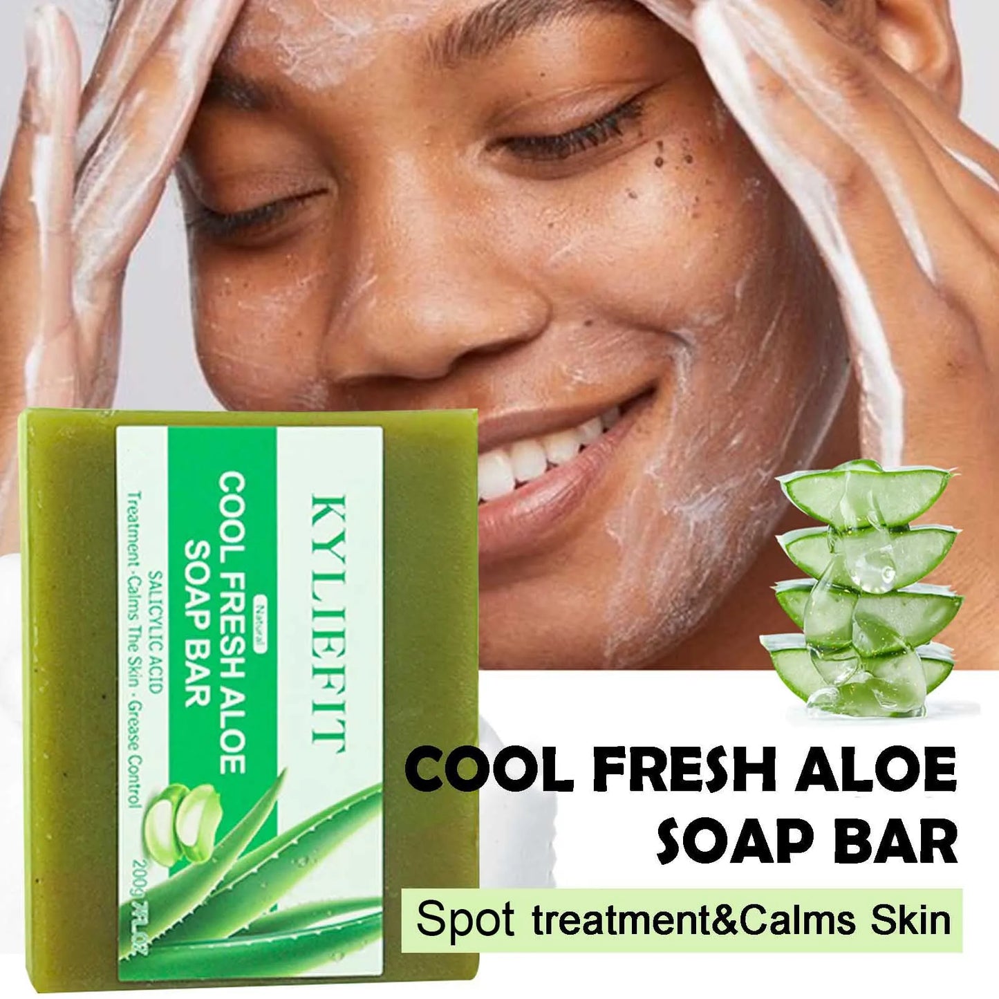 AILKE Aloe Vera Soap Bar Natural Cleansing Brightening