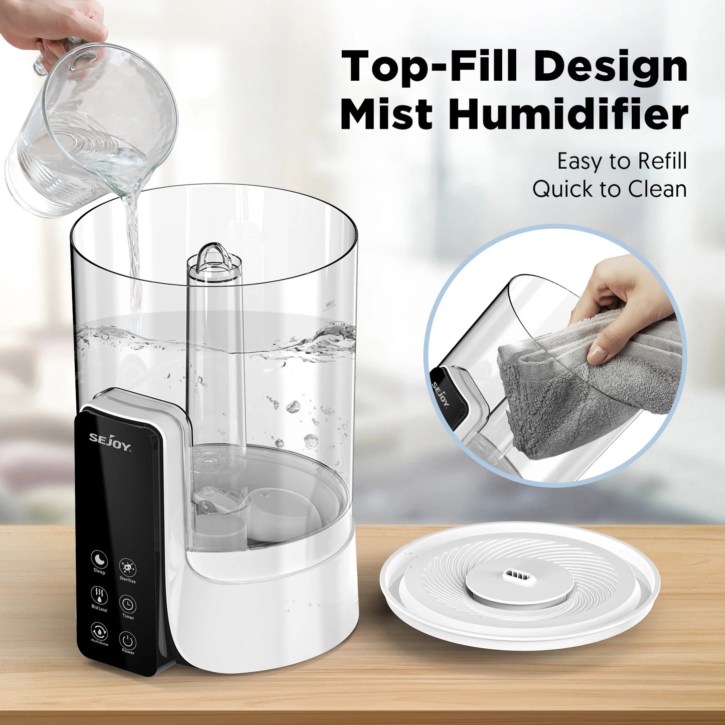 Sejoy Humidifier Aromatherapy Desk With LED Display