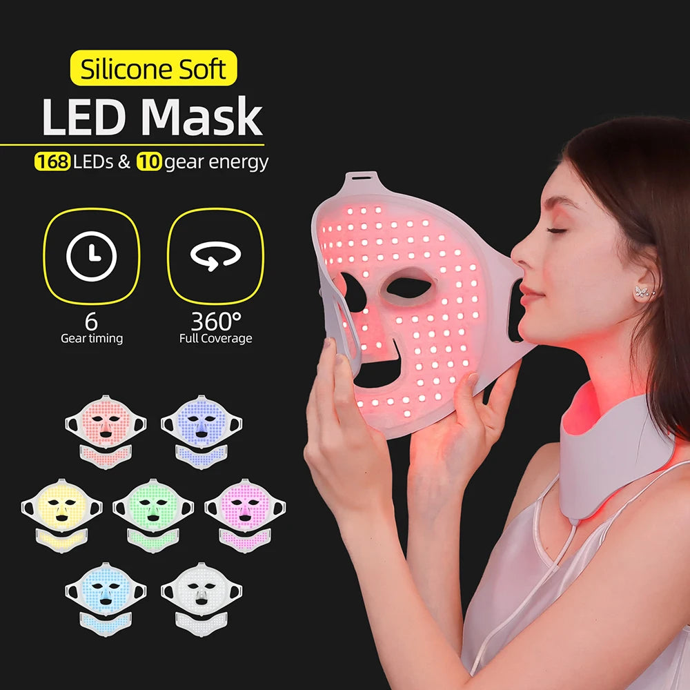Foreverlily Photon Face Neck LED Mask 3D Silicone Beauty