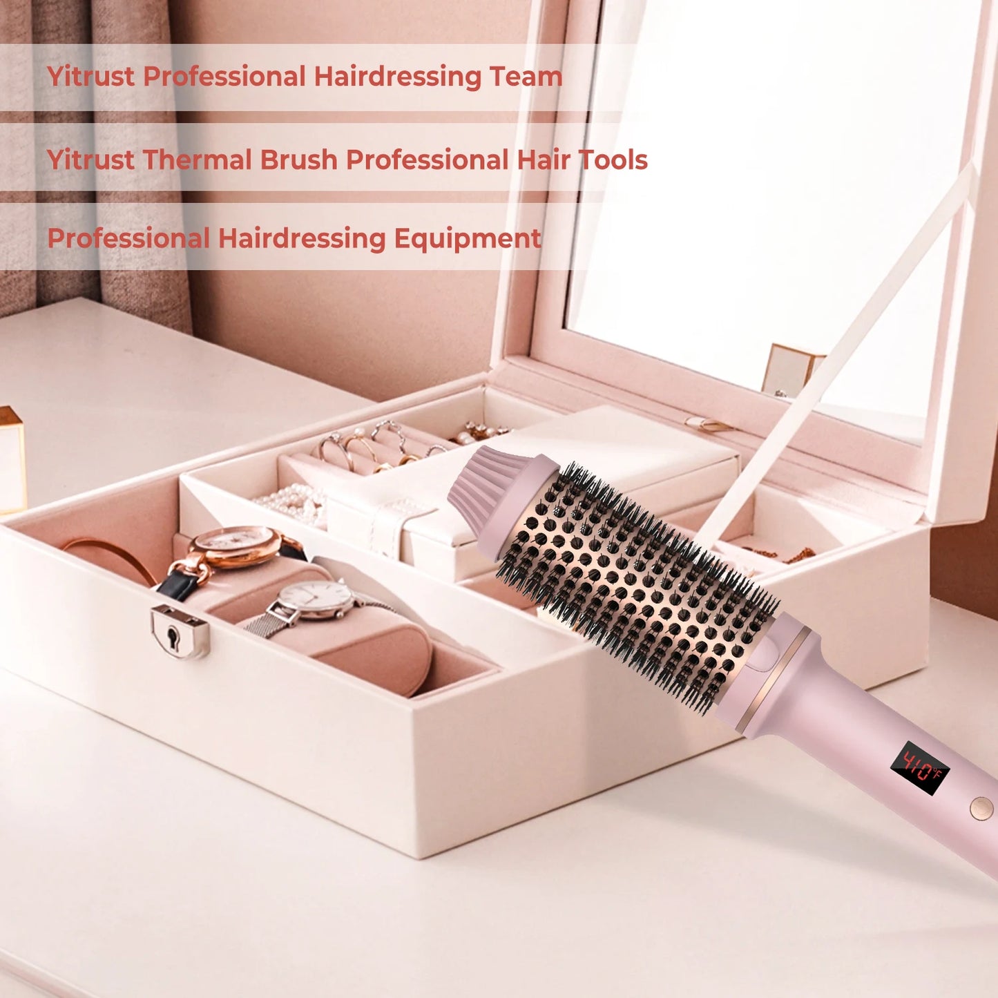 UKLISS Ionic Heated Round Brush For All Hair Types 10 Temp