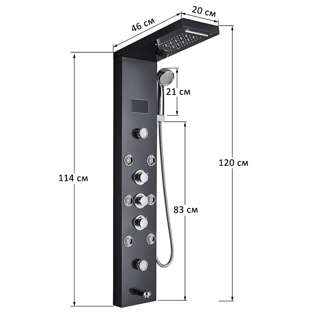 Quyanre LED Shower Panel Tower With Rainfall Massage