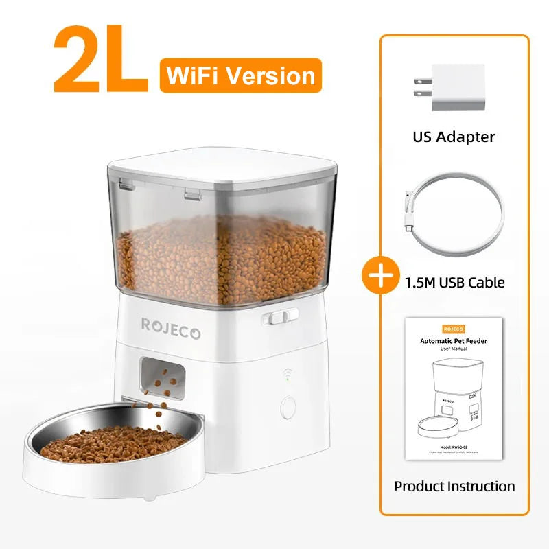 ROJECO Automatic Dog Feeder With WiFi Remote Control