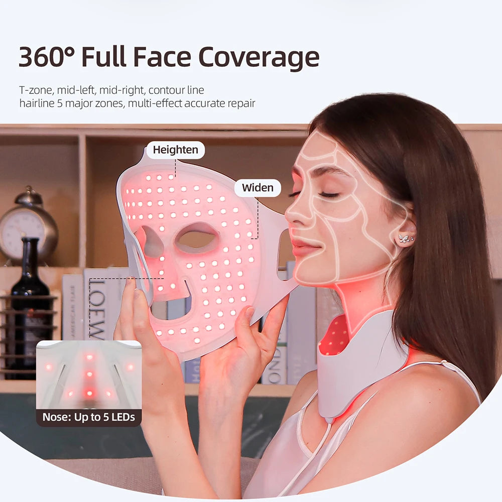 Foreverlily Photon Face Neck LED Mask 3D Silicone Beauty