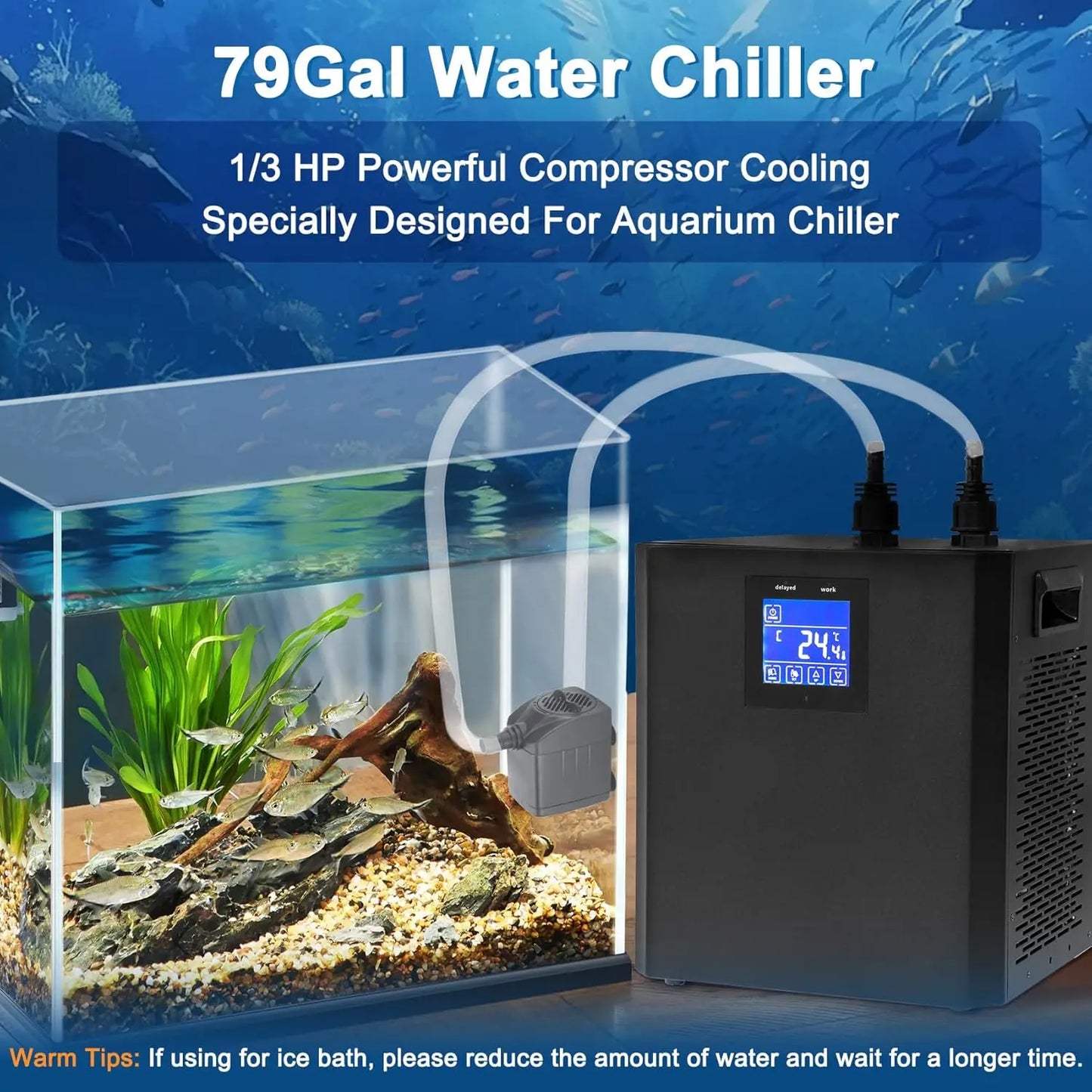 Aquarium Chiller One Third HP With Remote Control Pump