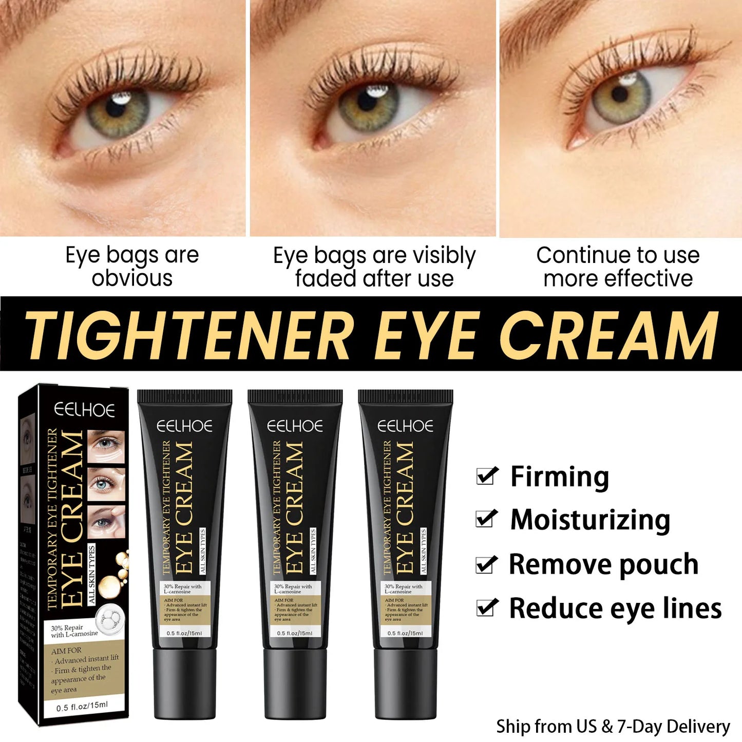Eelhoe Instant Firming Eye Cream 3Pcs Dark Circles