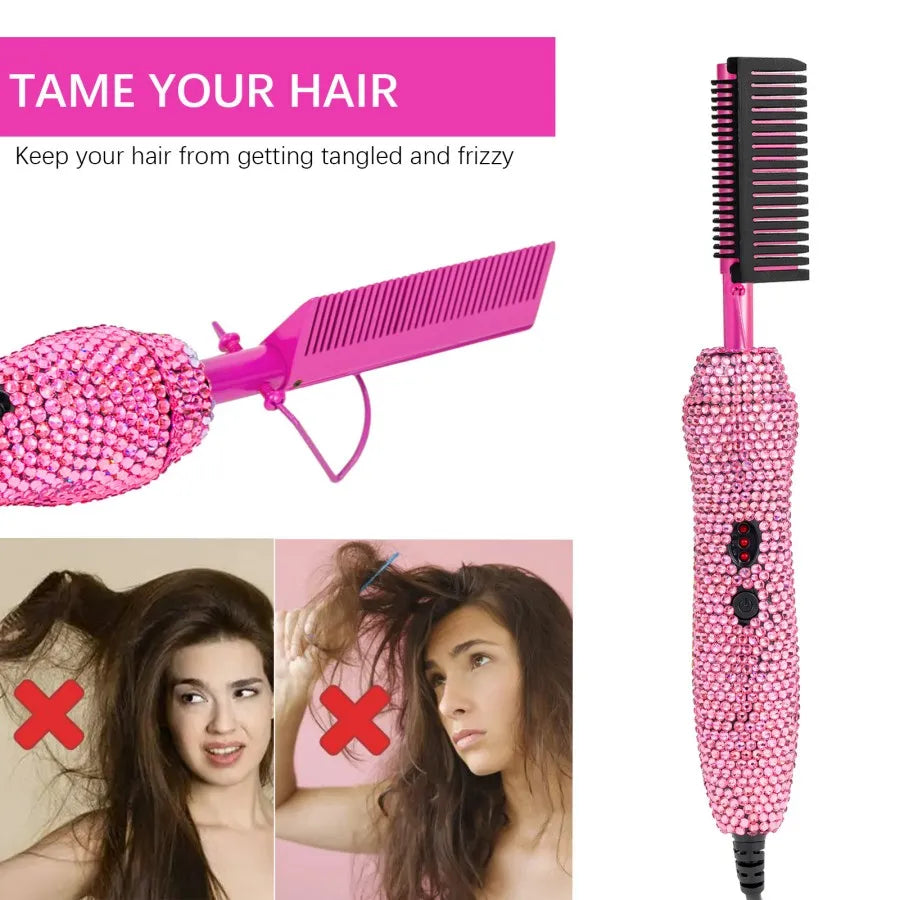 Commodity Electric Comb Straightening Brush 2 In 1 Tool