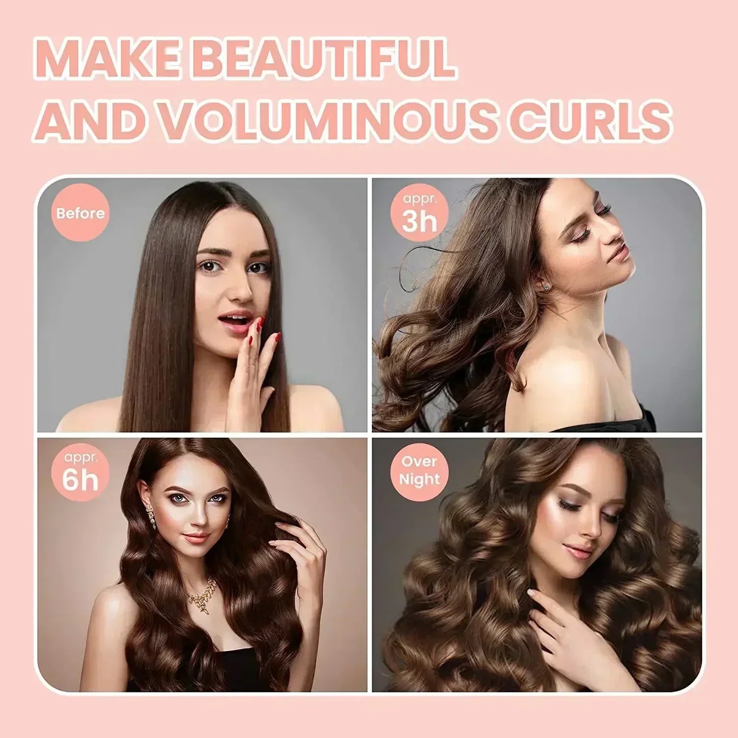 Heatless Hair Curlers No Heat Flexi Rods With Hook Sleeping