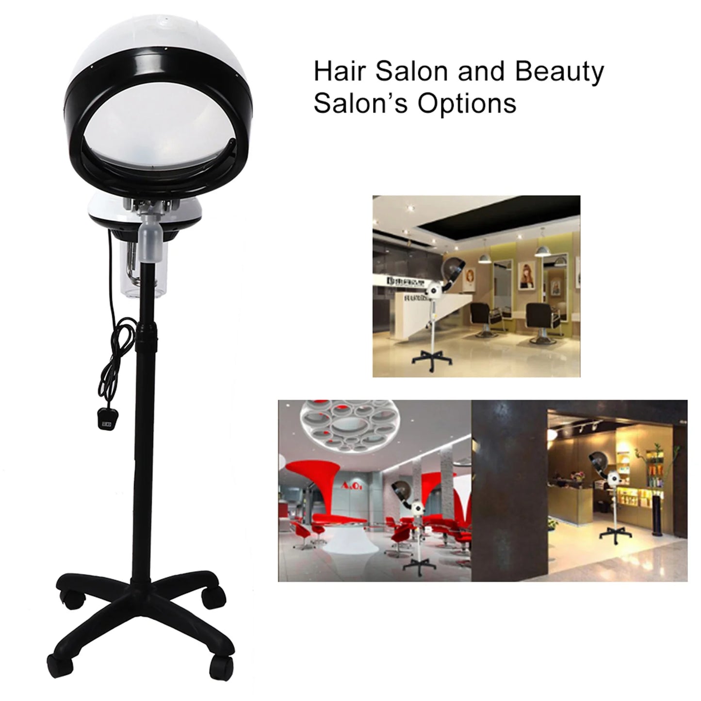 Hign Concerned Salon Spa Hair Steamer Rolling Hooded Stand