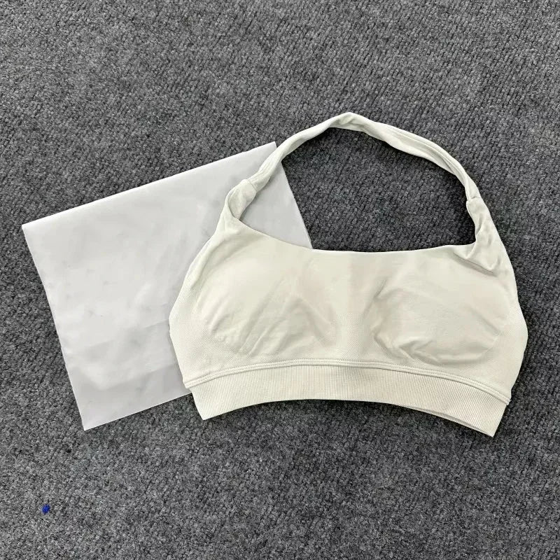 Clothing Impact Sports Bra Seamless Halter Open Back Yoga Top