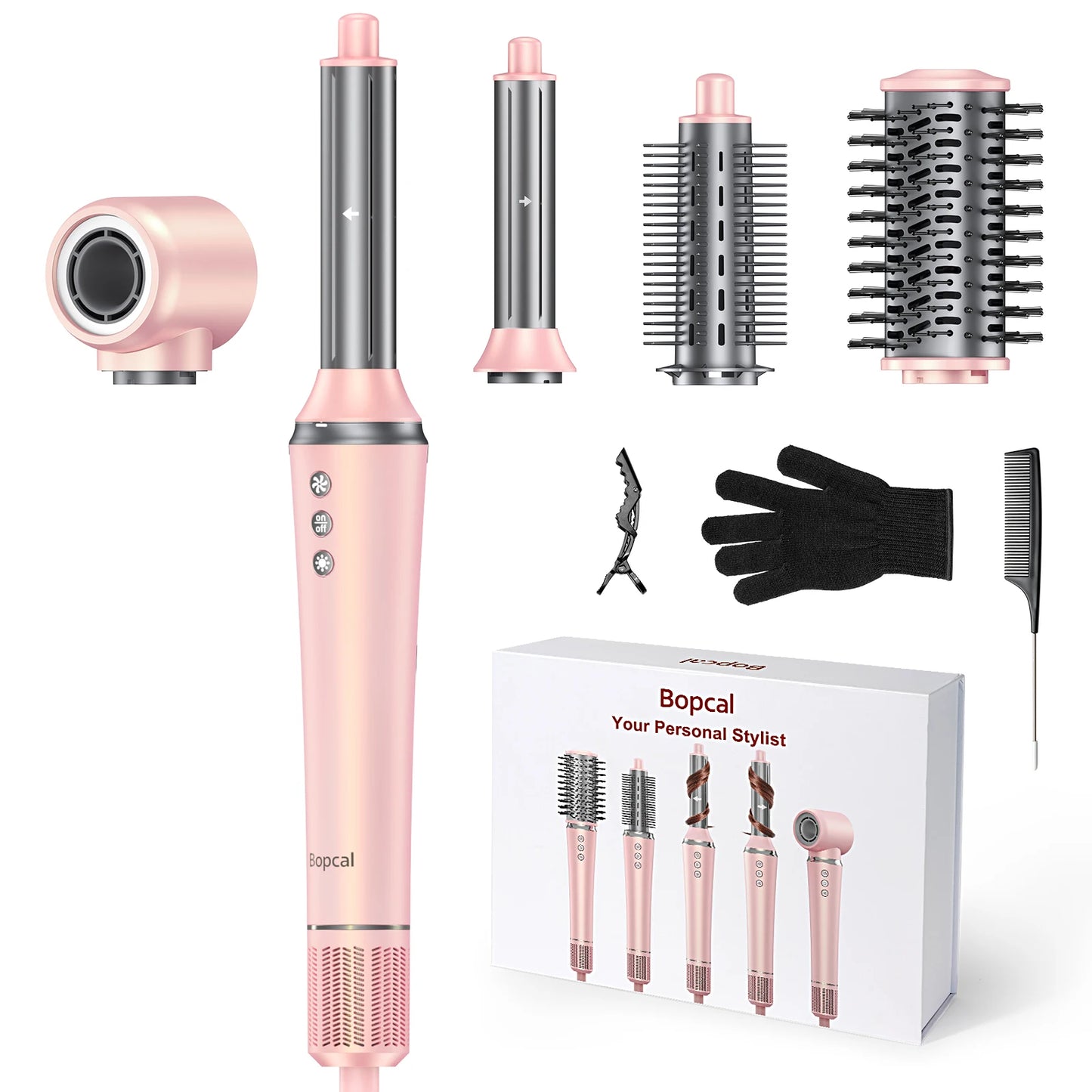BOPCAL 5 In 1 Hair Dryer Hot Air Comb Multifunctional Styling
