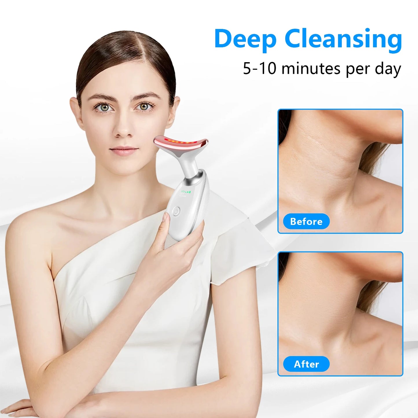Neck Massager With Dual Ring Roller For Lifting And Tightening