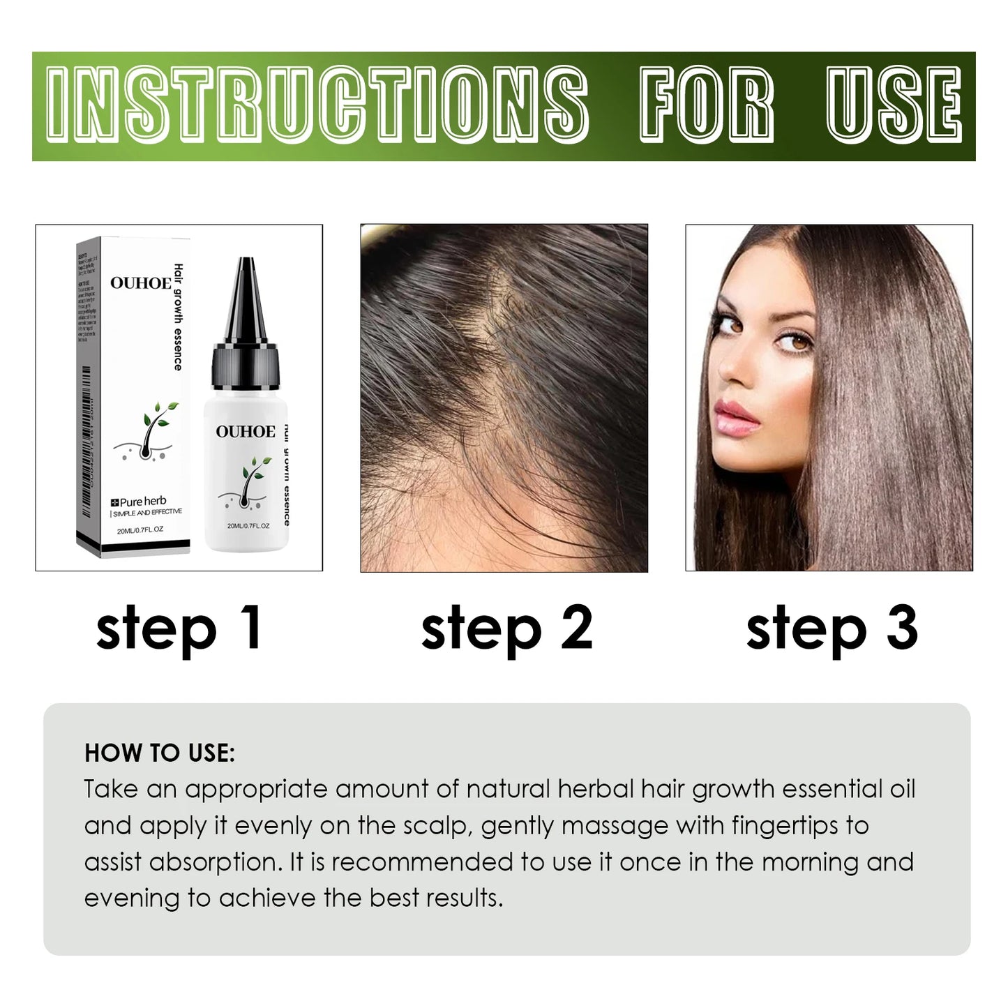 Ouhoe Herbal Dense Hair Essence For Scalp Care And Growth