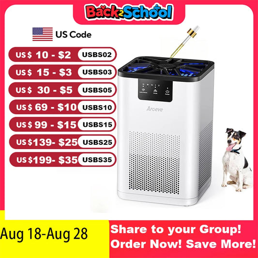 AROEVE Air Purifier For Smoke Odor And Aromatherapy